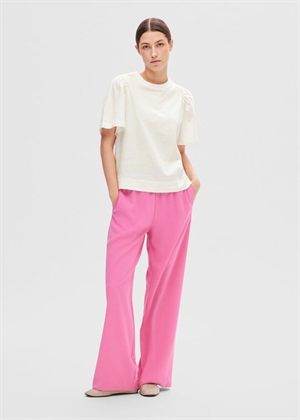Penelope 2/4 ruffle tee Snow White Selected Femme 